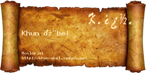 Khun Ábel névjegykártya